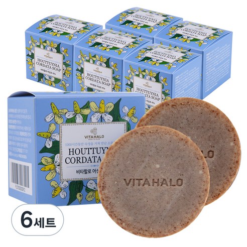 비타할로 어성초 비누 100g 2개입 + 비누망, 6세트