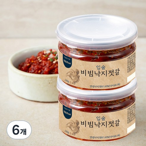 입술젓갈 비빔 낙지젓, 150g, 6개