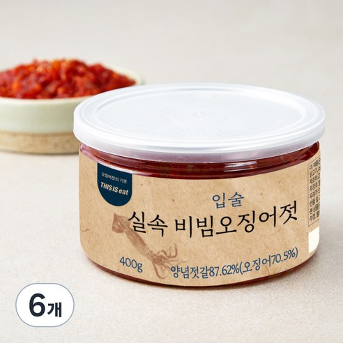 입술 실속 비빔오징어젓, 400g, 6개