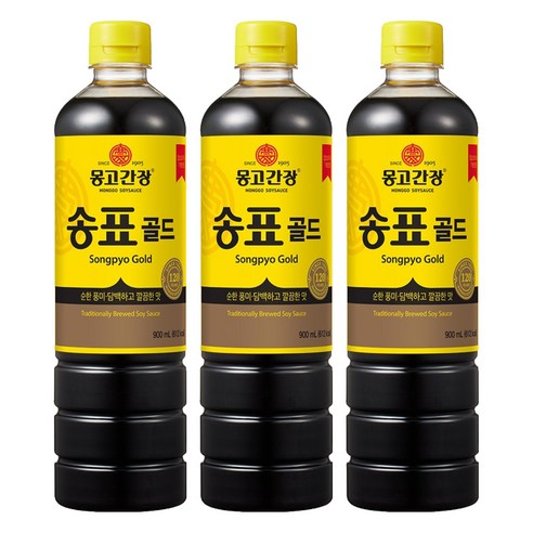 송표 골드 몽고간장, 900ml, 3개