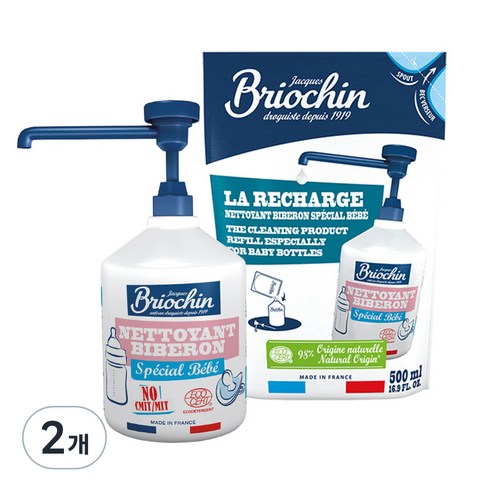 브리오신 과일 채소 젖병 주방세제 500ml + 리필 500ml, 2개