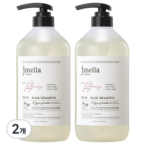 제이멜라 인 프랑스 블루밍 피오니 헤어 샴푸, 4개, 1000ml