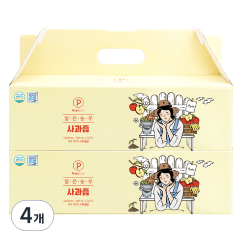 푸릇담 국내산 젊은농부 사과즙, 100ml, 120개