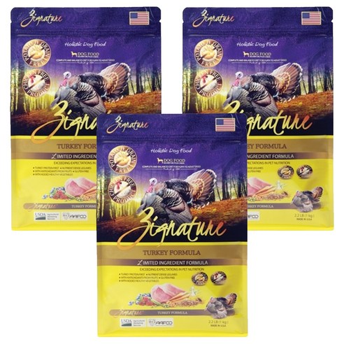 지그니쳐 생후 3개월 이상 강아지 포뮬라 건식사료, 칠면조, 1kg, 3개