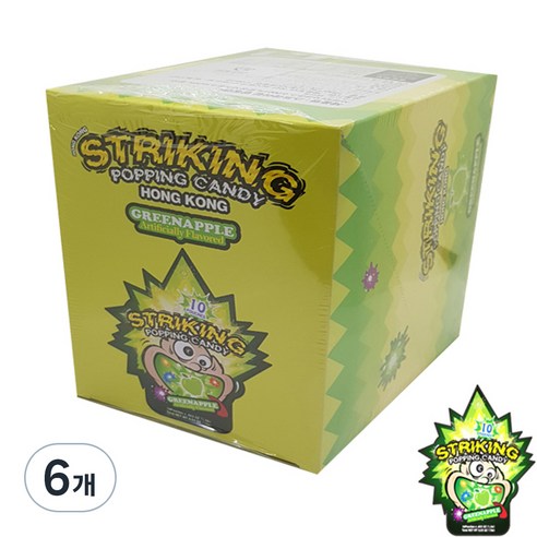 스트라이킹 팝핑캔디 사과맛, 180g, 6개