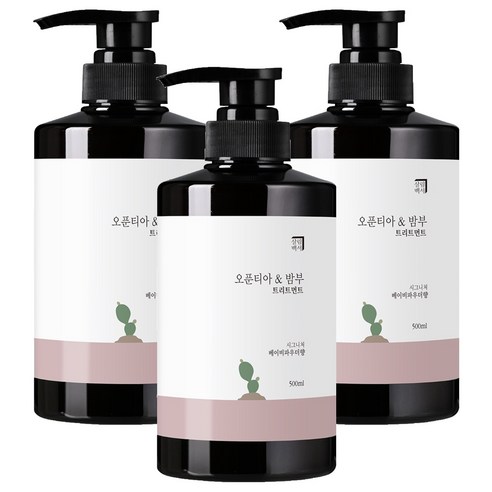 살림백서 오푼티아 앤 밤부 트리트먼트 베이비파우더향, 500ml, 3개