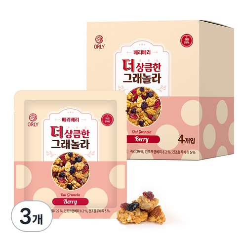올리 더 상큼한 그래놀라 베리베리, 100g, 3개