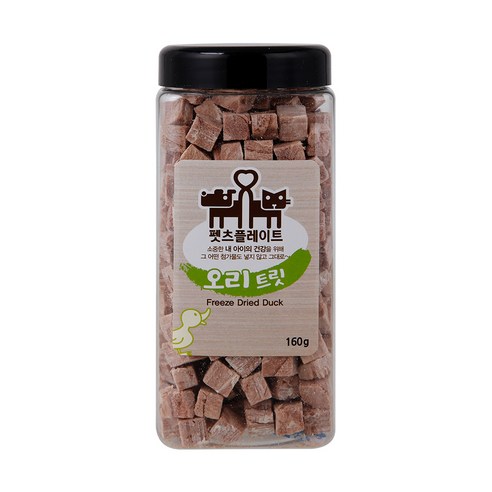 펫츠플레이트 강아지&고양이 동결건조 간식, 오리트릿, 160g, 1개