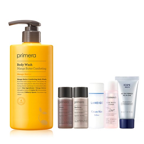 프리메라 망고 버터 컴포팅 바디 워시 380ml + 아모레퍼시픽 기초케어 5종, 1세트