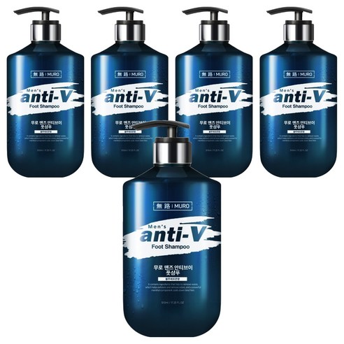 무로 맨즈 안티브이 대용량 케어 풋샴푸 블루페로몬향 510ml, 1개입, 5개