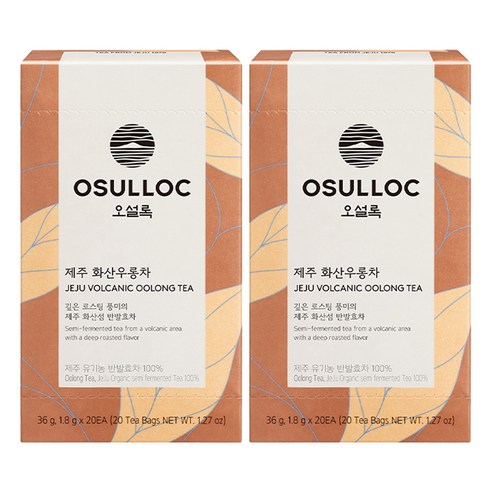 오설록 제주 화산 우롱차 티백, 1.8g, 20개입, 2개