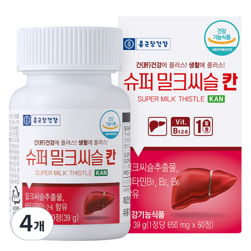 종근당건강 슈퍼 밀크씨슬 칸 39g, 60정, 1개