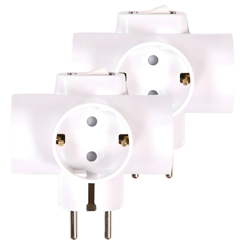 써보니 두남 스위치 T자형 멀티탭 16A 3구 T-2110, 화이트, 2개, 10cm