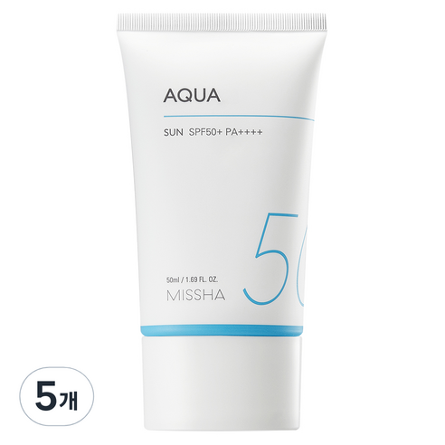 미샤 올 어라운드 세이프 블록 아쿠아선크림 SPF50+ PA++++, 5개, 50ml