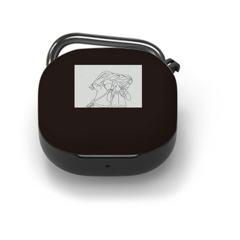 구스페리 흑백 디자인 갤럭시 버즈라이브 케이스 + 키링, 단일상품, 그장면