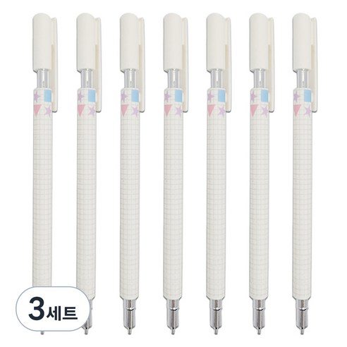 문구담 고급샤프 0.5mm 7p, 화이트, 3세트