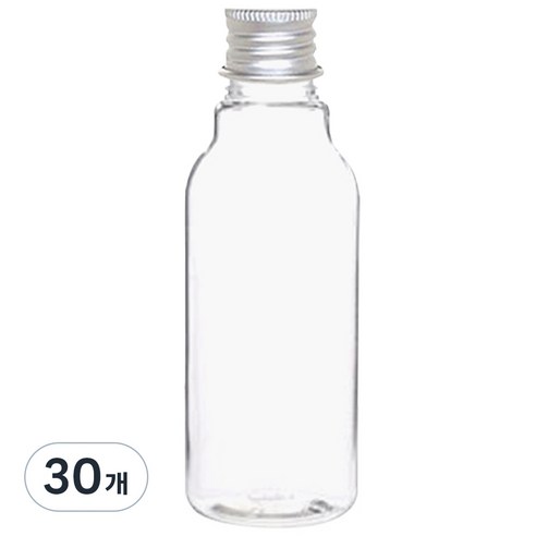 병도매닷컴 AN120 투명 음료용기 알루미늄 실버캡, 120ml, 30개