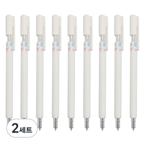 문구담 고급샤프 0.5mm 9p, 화이트, 2세트