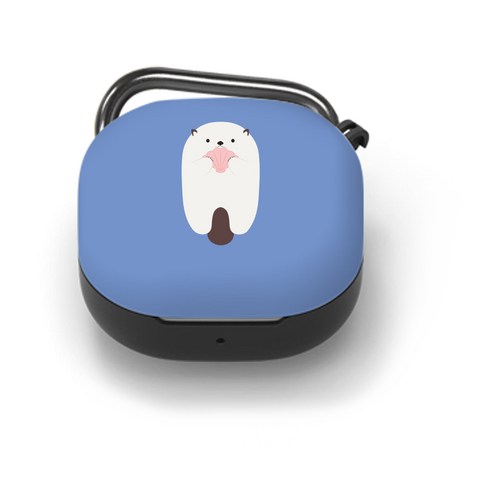 구스페리 파스텔 디자인 갤럭시 버즈2/버즈라이브/버즈프로 투명 젤리 키링 케이스, 해달
