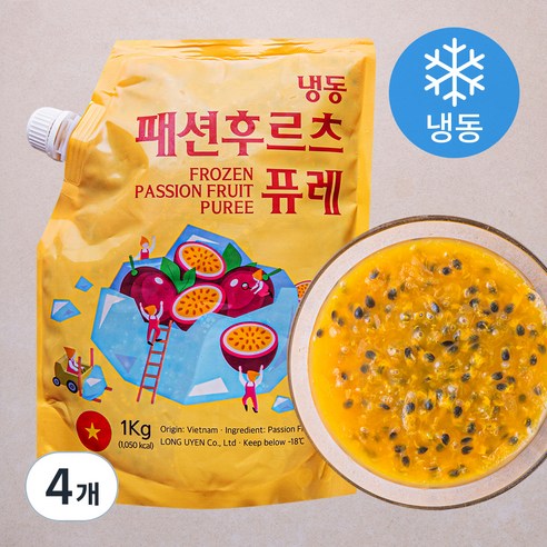 패션후르츠 퓨레 (냉동), 4개, 1kg