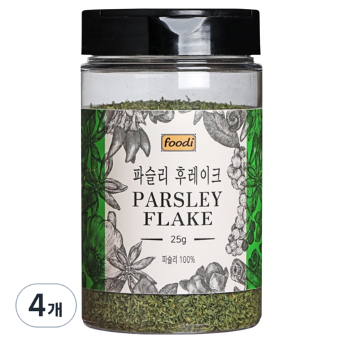 파슬리 후레이크, 25g, 4개