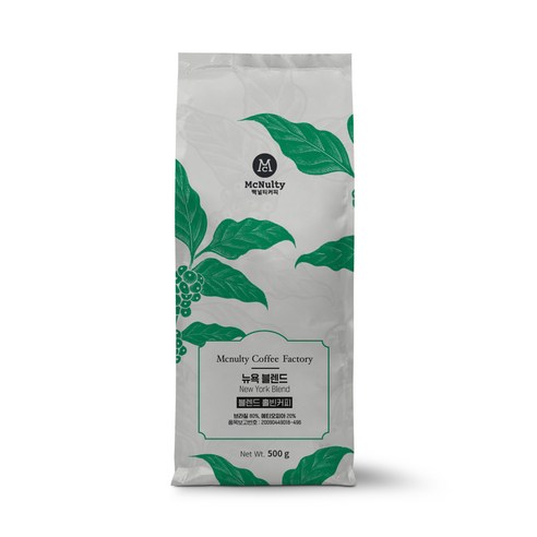 맥널티 뉴욕 블렌드 커피, 홀빈(분쇄안함), 1개, 500g