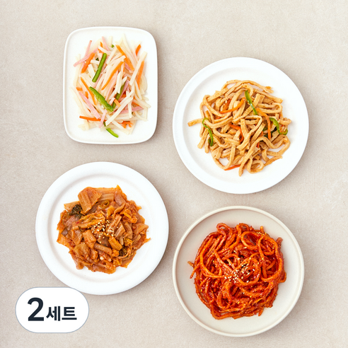 정미경키친 바로만든 반찬 볶음김치 150g + 어묵채볶음 120g + 매콤진미채무침 120g+ 감자채볶음 100g 세트, 2세트