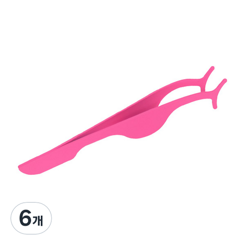 와이츄 속눈썹 집게 와이드형 베이직, 핑크, 6개