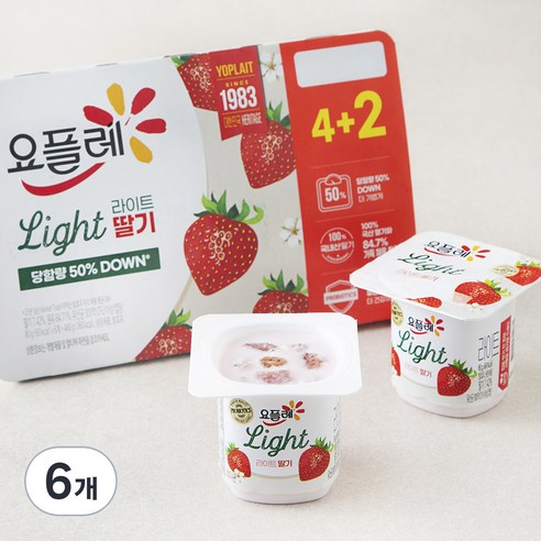 요플레 라이트 딸기, 80g, 6개입, 6개