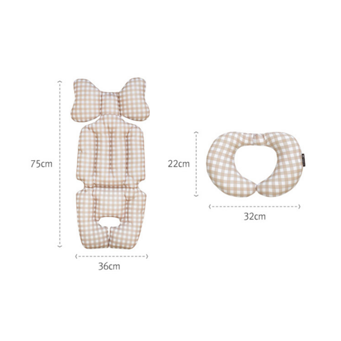 베베누보 사계절 양면 유모차 시트 라이너 + 목쿠션 세트, 미니래빗, 1세트