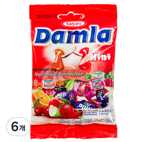 타야스 담라 미니 캔디, 40g, 6개