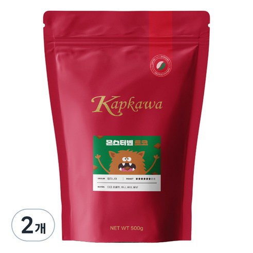 캅카와 몬스터빈 초코 원두커피, 프렌치프레스, 500g, 2개