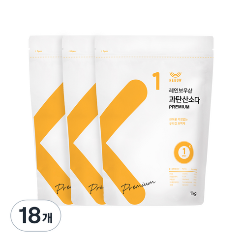 레인보우샵 과탄산소다 프리미엄, 1kg, 18개