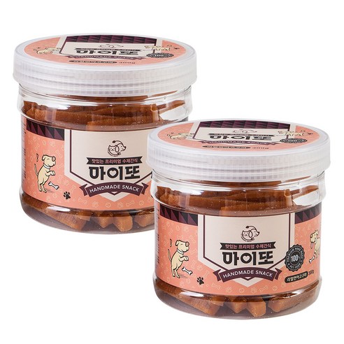 마이또 강아지 수제간식 대용량 300g, 리얼 연어 + 고구마 혼합맛, 2개