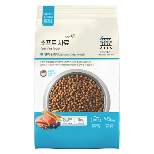 무마진 강아지 전연령용 연어&황태 소프트사료, 연어, 1kg, 1개