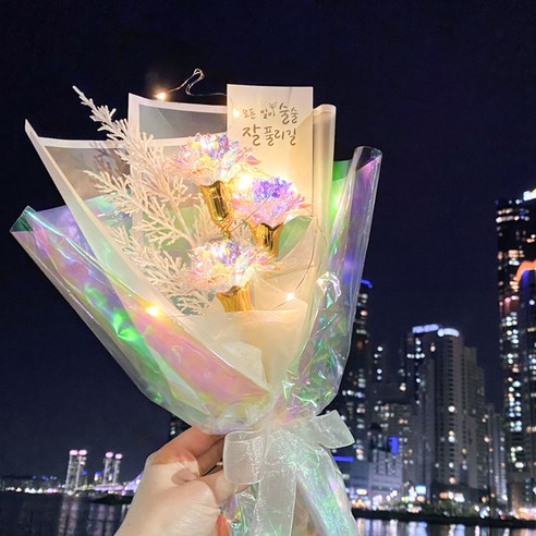 [오케이나우ㅣ강추] 환상적인 꽃다발로 집을 밝히세요: 이플린 조화 LED 카네이션 꽃다발 소개 [OKNOWㅣ추천상품]