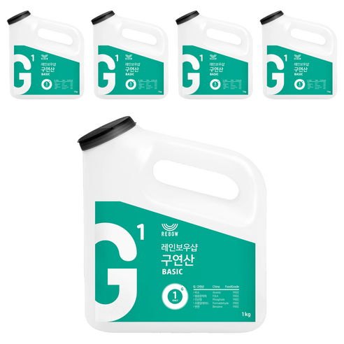 레인보우샵 G1 구연산 베이직 왕톡톡이, 1kg, 5개