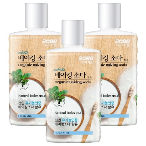 2080퓨어 베이킹소다 가글, 750ml, 3개
