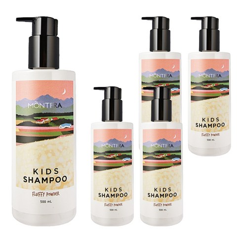 [몽프라]키즈 샴푸(500ml)-플러피파우더, 5개, 500ml