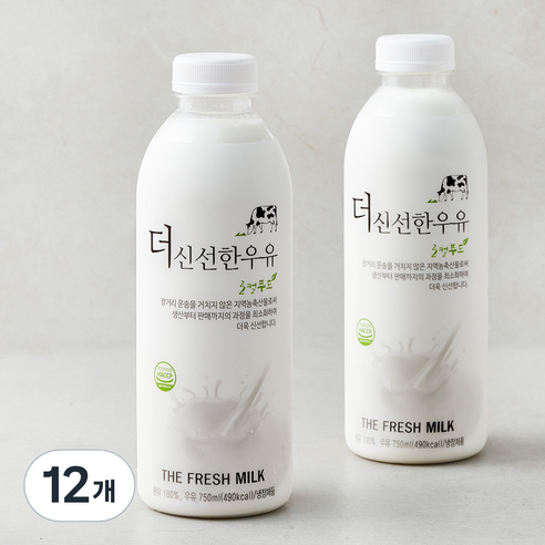 이담 더 신선한 우유, 750ml, 12개