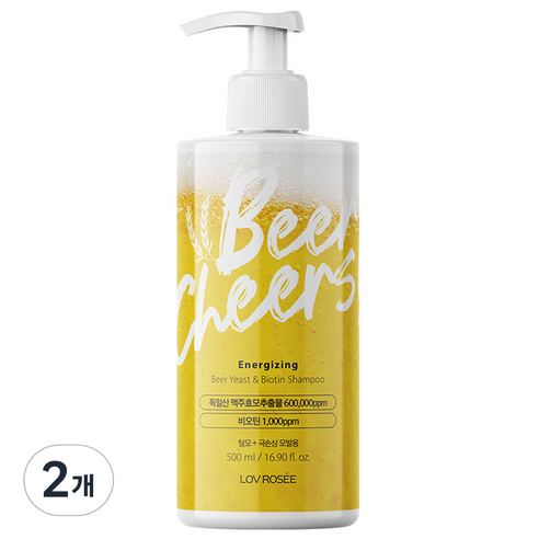 로브로제 에너자이징 맥주효모 비오틴 샴푸, 500ml, 2개