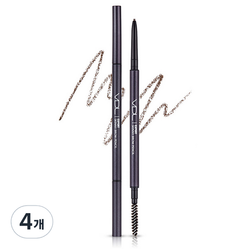 브이디엘 엑스퍼트 스키니 브로우 펜슬 0.05g, 03 브라운, 4개