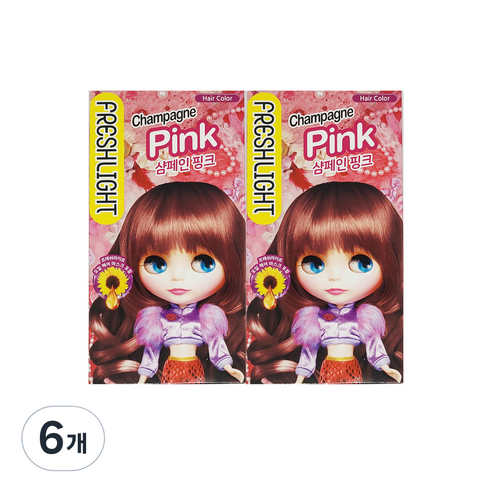 프레쉬라이트 밀키타입 염색제, 샴페인핑크, 6개