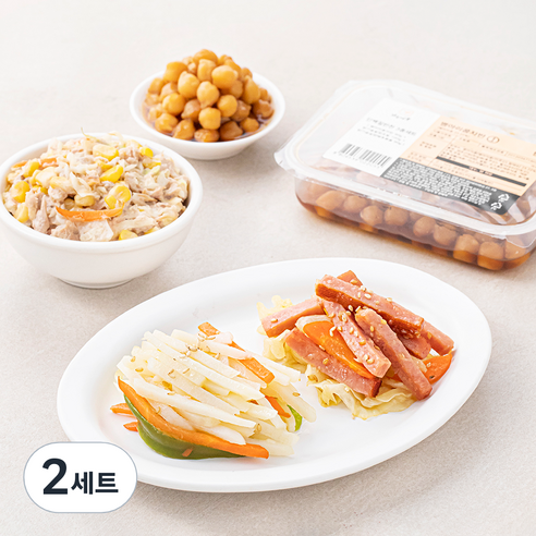 남도애꽃 키즈 베스트 반찬 4종 감자채볶음 + 병아리콩자반 + 참치야채샐러드 + 햄야채볶음, 2세트