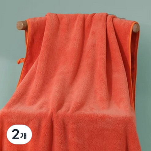 원이네 행복한 두 송이 바스타월 300g 벨벳, 오렌지, 2개