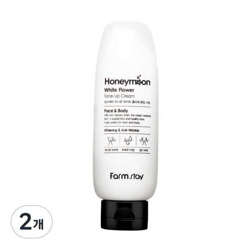 팜스테이 허니문 화이트 플라워 톤업 크림 150ml, 혼합색상, 2개