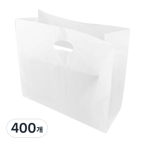 베스트팩 HD 무지 비닐 쇼핑백 소 23 x 12 x 35 cm, 화이트, 400개