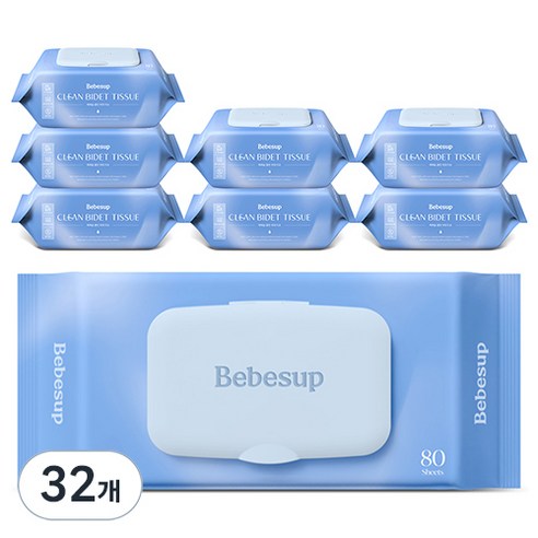 베베숲 클린비데 화장실용 물티슈 캡형, 55g, 80매, 32개