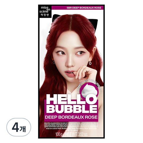 미쟝센 헬로 버블 염색제, 딥보르도로즈, 4개