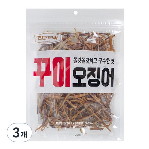 리프레쉬 꽃보다오징어 꾸이 오징어, 3개, 200g